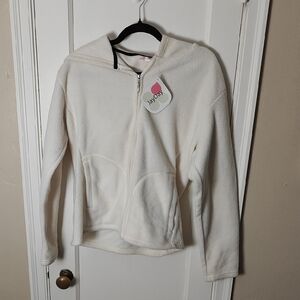 Kids Cream Fleece Zip-Up Jacket